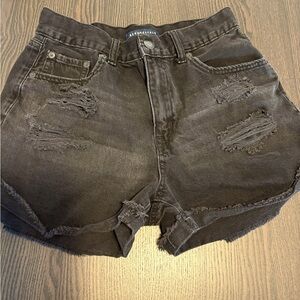 Aeropostale Black Distressed Shorts
